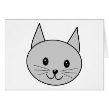 Grey Cat Cartoon. Card