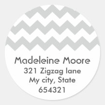 Grey chevron zigzag pattern zig zag address label stickers