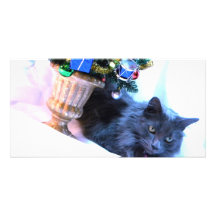 Grey Christmas Photo Card Template