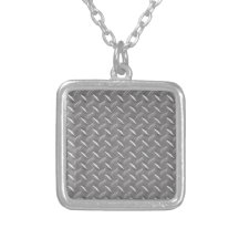 Grey Diamond Plate Personalised Necklace