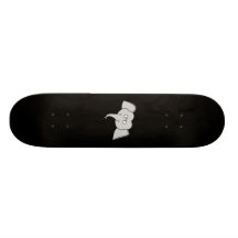 Grey Elephant with Glasses. Cartoon. Custom Skate Board