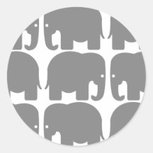 Grey Elephants Silhouette Stickers