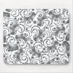 grey floral design mouse mats