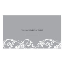 Grey Lace Wedding Placecards Business Card