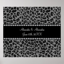 Grey leopard print wedding favors