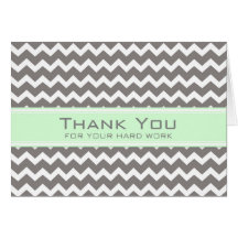 Grey Mint Chevron Employee Anniversary Card
