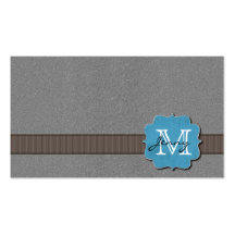 Grey Monogrammed Business Card