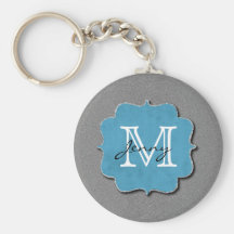 Grey Monogrammed Key Chains