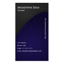 Grey on Blue Curves Business Card Style 2