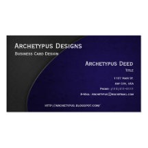 Grey on Blue Curves Business Card Style 3