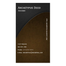 Grey on Brown Curves Business Card Style 2
