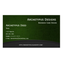 Grey on Green Curves Business Card Style 1