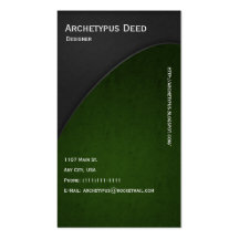 Grey on Green Curves Business Card Style 2