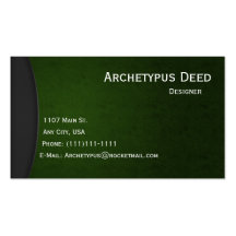 Grey on Green Curves Business Card Style 3