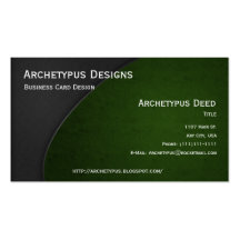 Grey on Green Curves Business Card Style 3