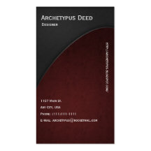 Grey on Red Curves Business Card Style 2