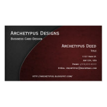 Grey on Red Curves Business Card Style 3