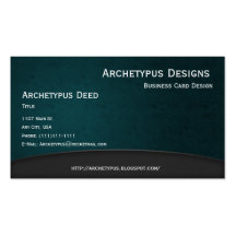 Grey on Teal Curves Business Card Style 1