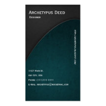 Grey on Teal Curves Business Card Style 2