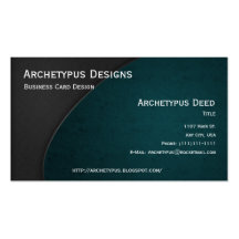 Grey on Teal Curves Business Card Style 3