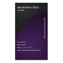 Grey on Violet Curves Business Card Style 2