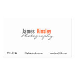 Grey, Orange and white photographer business card