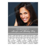 Grey Photo 35th Birthday Party Invitations