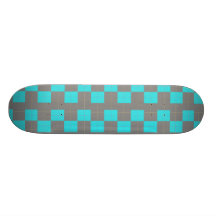 Grey Plaid Custom Skate Board