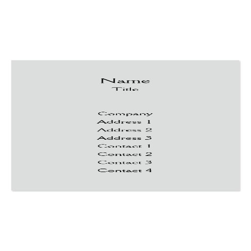 Grey Plain Vertical - Business Business Card