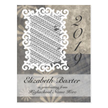 Grey Rustic Graduation Announcement Postcard
