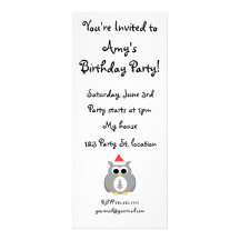 Grey Santa owl Custom Invitations