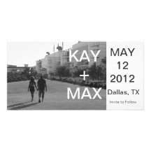 Grey Save The Date Custom Photo Card