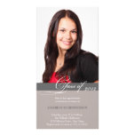 Grey script class of graduation announcement custom photo card
