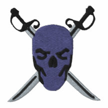 Grey Skull & Swords Pirate Design