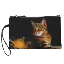 Grey tabby cat wristlet