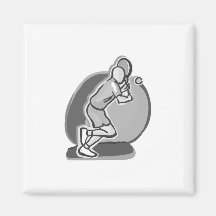 Grey Tennis Man Fridge Magnet