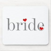 Grey Text Bride Mouse Mats