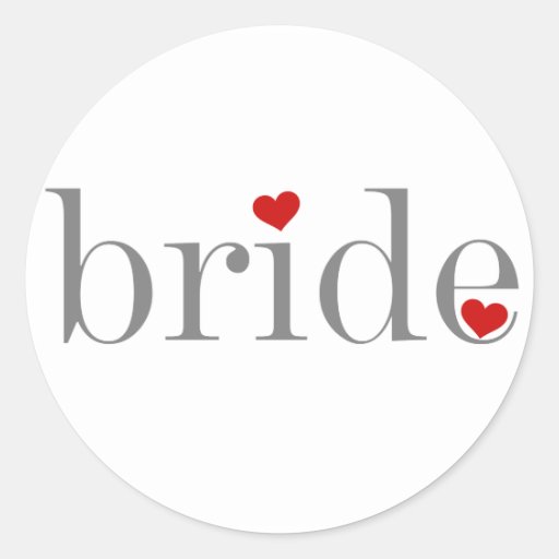 Grey Text Bride Sticker