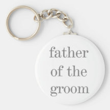 Grey Text Father of Groom Key Chain