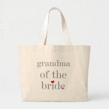 Grey Text Grandma of Bride Canvas Bag