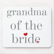 Grey Text Grandma of Bride Mousemats