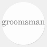 Grey Text Groomsman Stickers