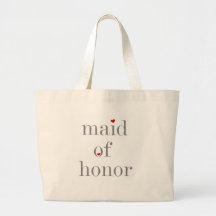 Grey Text Maid of Honour Canvas Bag