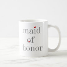 Grey Text Maid of Honour Coffee Mugs