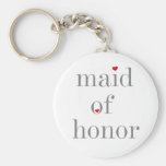 Grey Text Maid of Honour Keychain