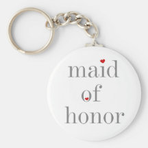 Grey Text Maid of Honour Keychain
