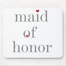 Grey Text Maid of Honour Mouse Pads