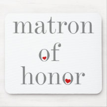 Grey Text Matron of Honour Mousepads