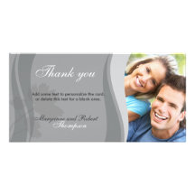 Grey Thank You Photocard Customised Photo Card
