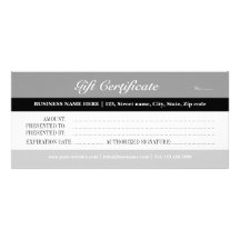 Grey Tones Gift Certificate Rack Card Design